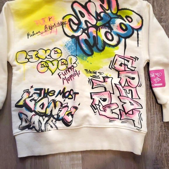 💜 2/$10 Zara Colorful Graphic Hoodie - Picture 4 of 6